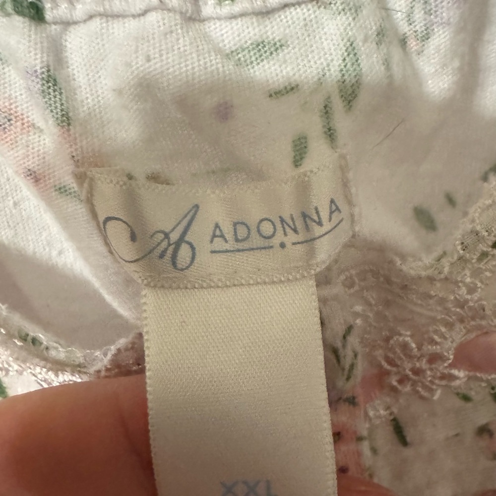 Adonna Pink and White Cotton Mix Nightgown - Picture 2 of 3